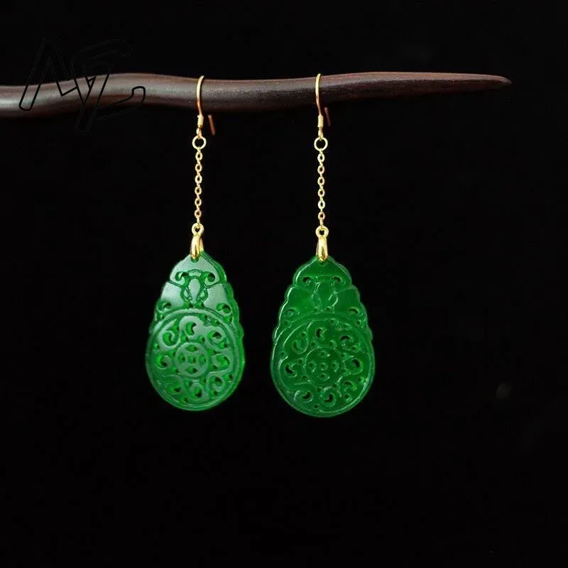 Women Accessories For Hand - 925 srebro naturalna zieleń Jade Hollow