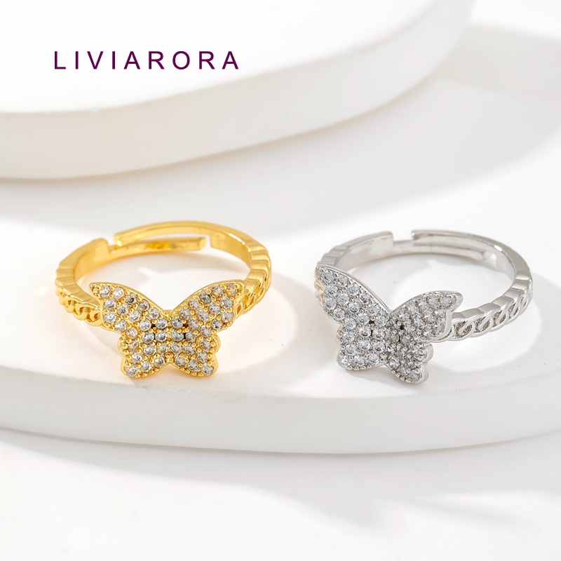 Ring Set Adjustable - 1/2/4 szt. pozłacane 18-karatowym złotem mosiężne