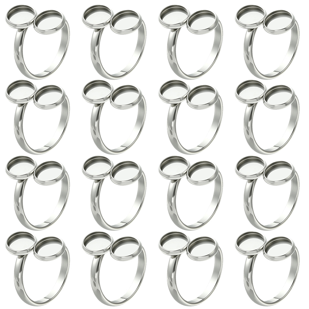 Ring Set Adjustable - 16 szt. Pustych Bazy Pierścionków 18mm