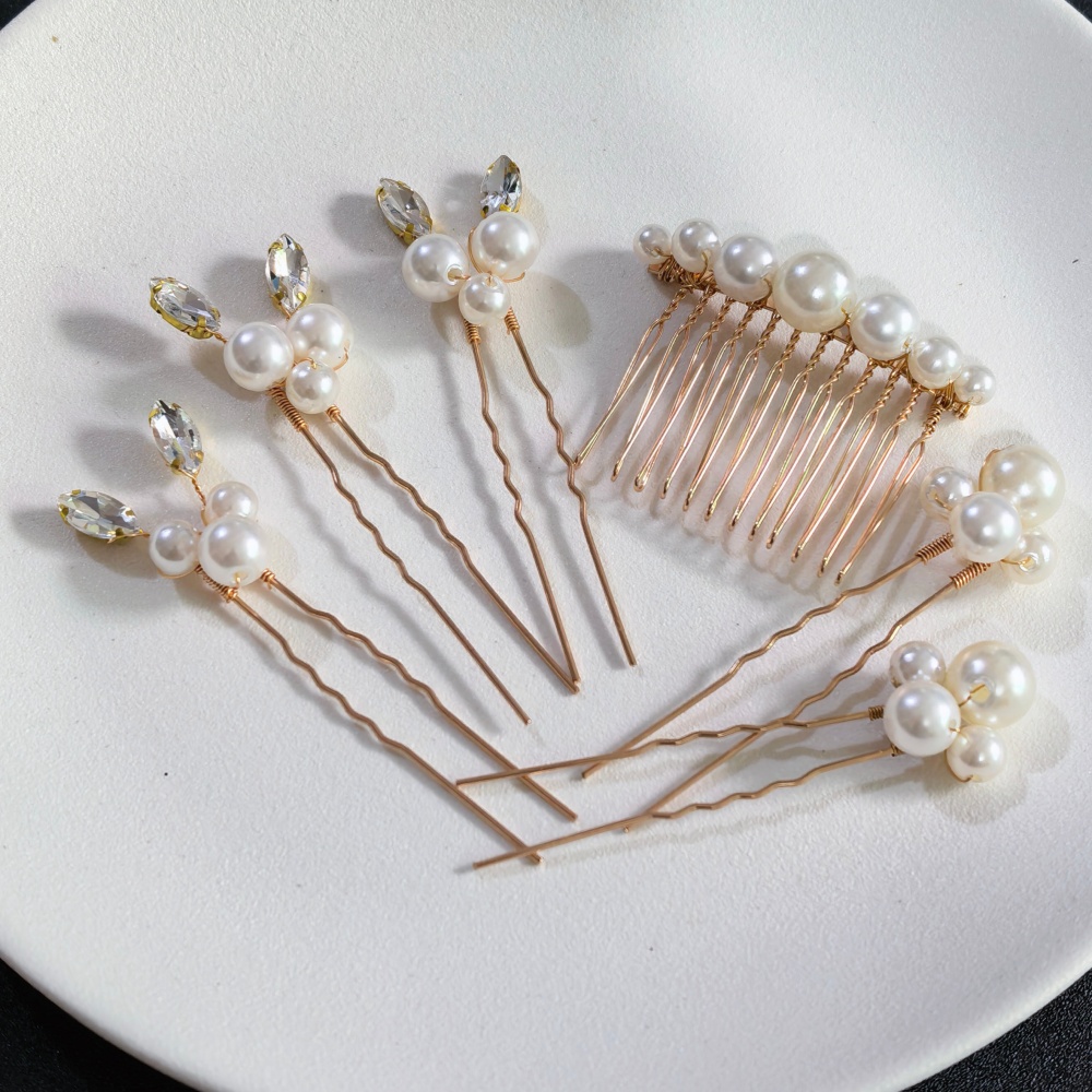 Women Accessories For Hand - Zestaw spinek do włosów z perłami
