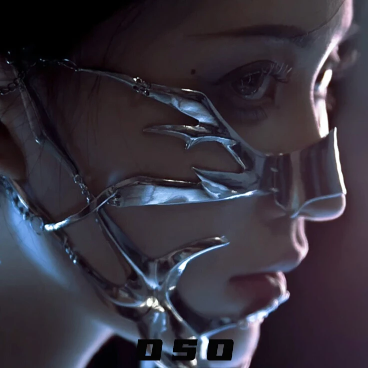 Women Accessories Chain - Maska cyberpunkowa 2025, metalowa, na pół