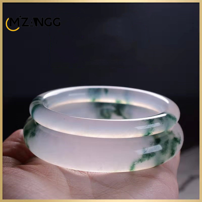 Women Accessories For Hand - Naturalna zieleń bransoletka z jadeitu bransoletka