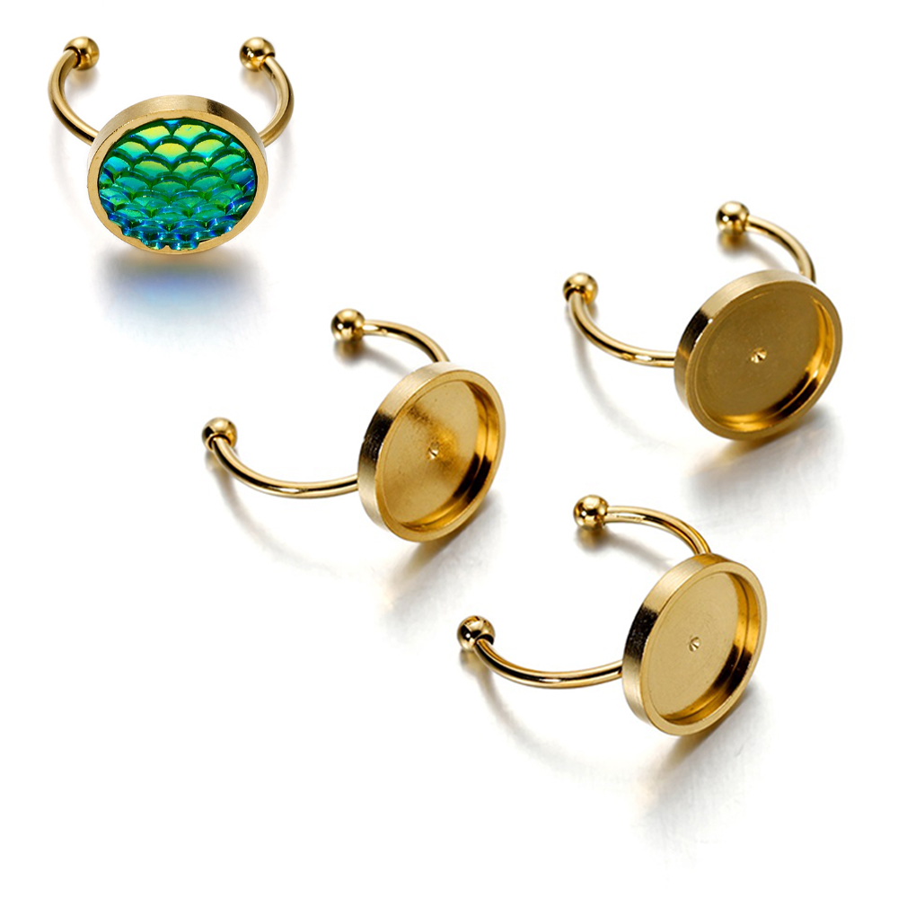 Ring Set Adjustable - 10 szt. Regulowane, nierdzewne, otwarte bazy