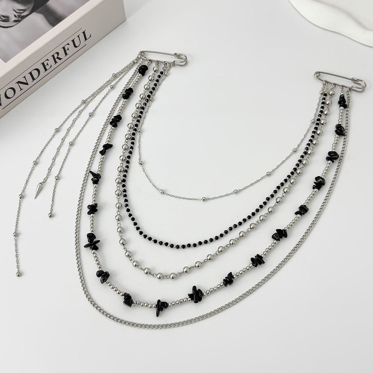 Punkowa broszka hip-hopowa z d – Women Accessories Chain recenzja i cena