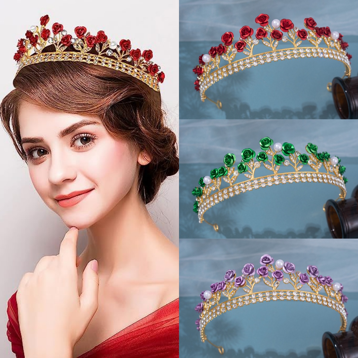 Barokowa ceramiczna korona ślu – Women'S Accessories Jewelry recenzja i cena