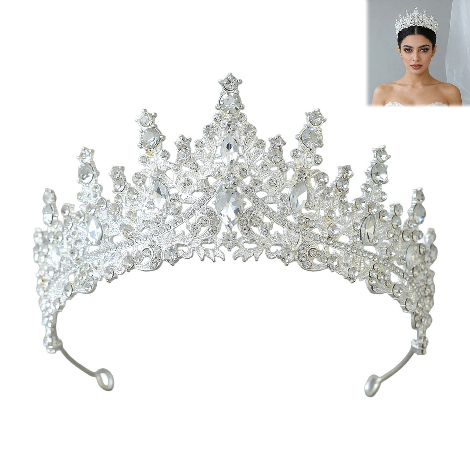 Świecąca korona ślubna z cyrko – Women'S Accessories Jewelry recenzja i cena